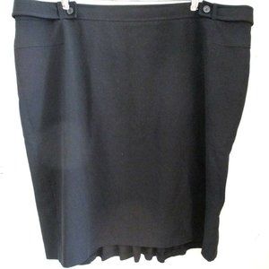 Lane Bryant Womens Plus Size Skirt Black Knee Length, Career, Back Pleats, Sz 22